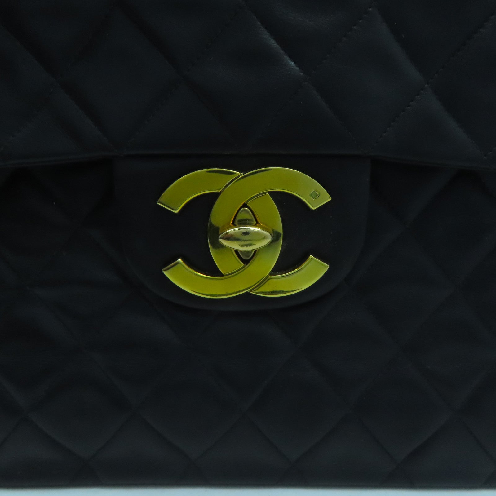 CHANEL 【激減優惠】菱格牛皮皮革Chain Shoulder金扣鏈帶肩背袋黑色