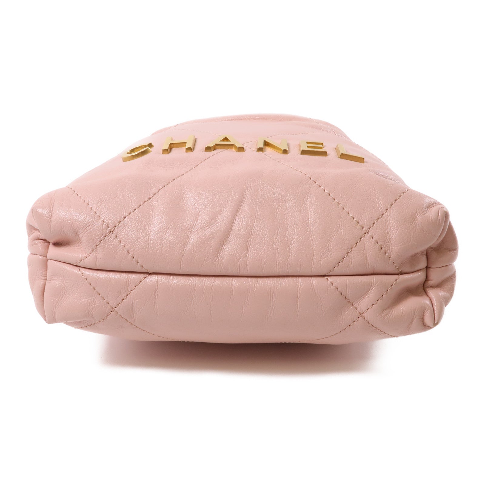 CHANEL【激減優惠】 牛皮皮革Mini 22金扣手挽肩背兩用袋粉紅色