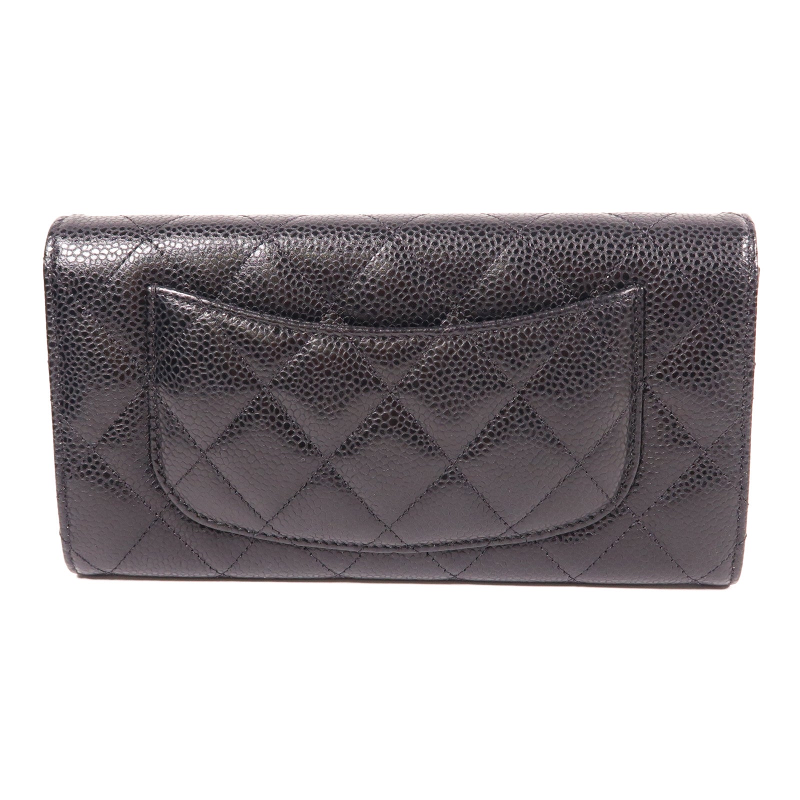 CHANEL 牛皮皮革Long Wallet銀扣長錢包