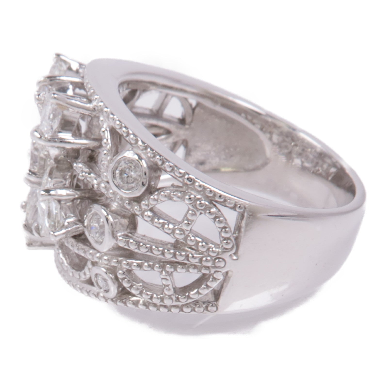 JEWELRY Diamond Ring 18K White Gold US#6