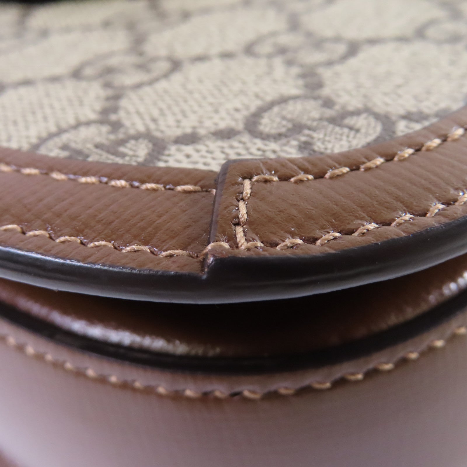 GUCCI 塗層帆布Horsebit 1955 Shoulder Bag金扣肩背袋啡色