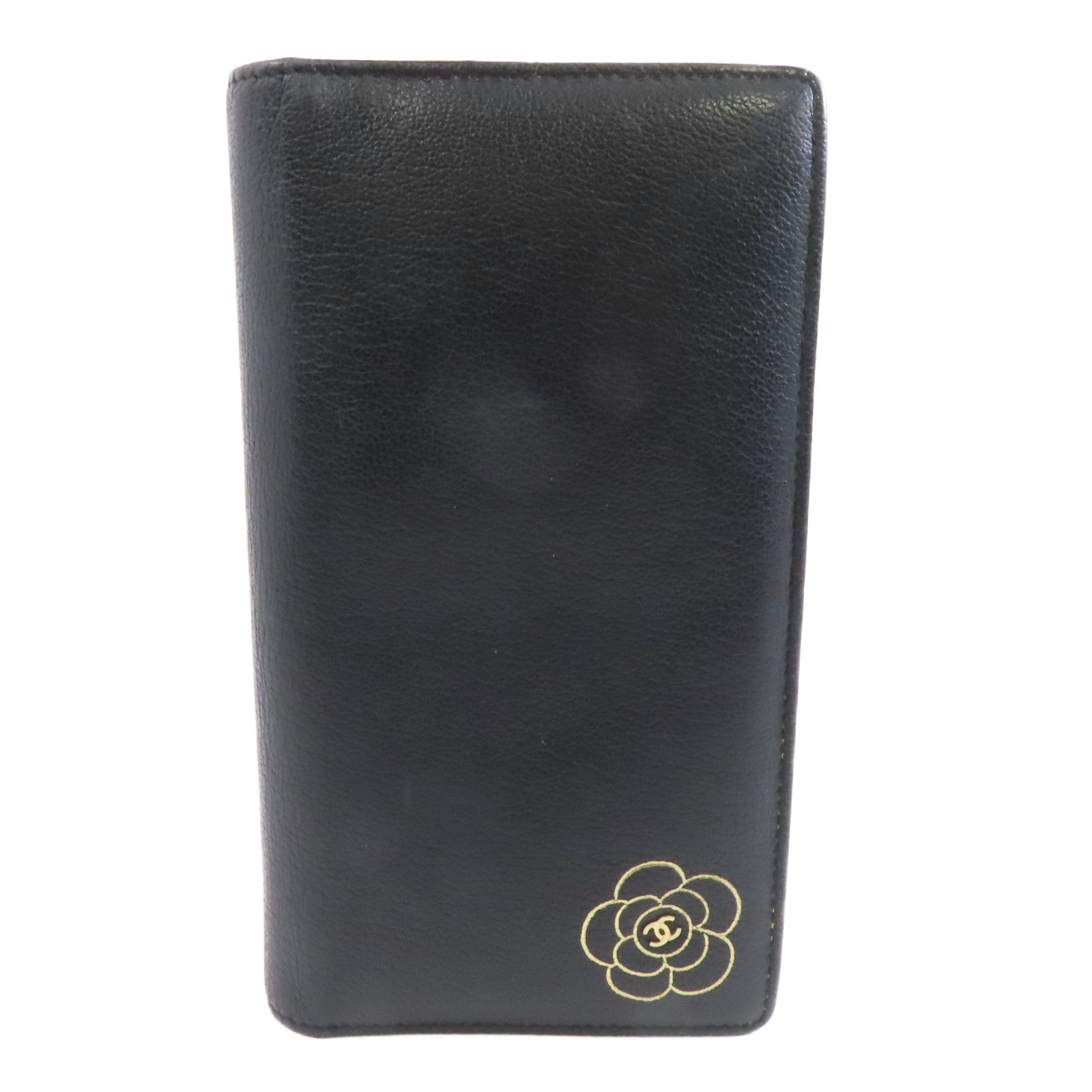 CHANEL 【激減優惠】皮革Long Wallet金扣長錢包黑色