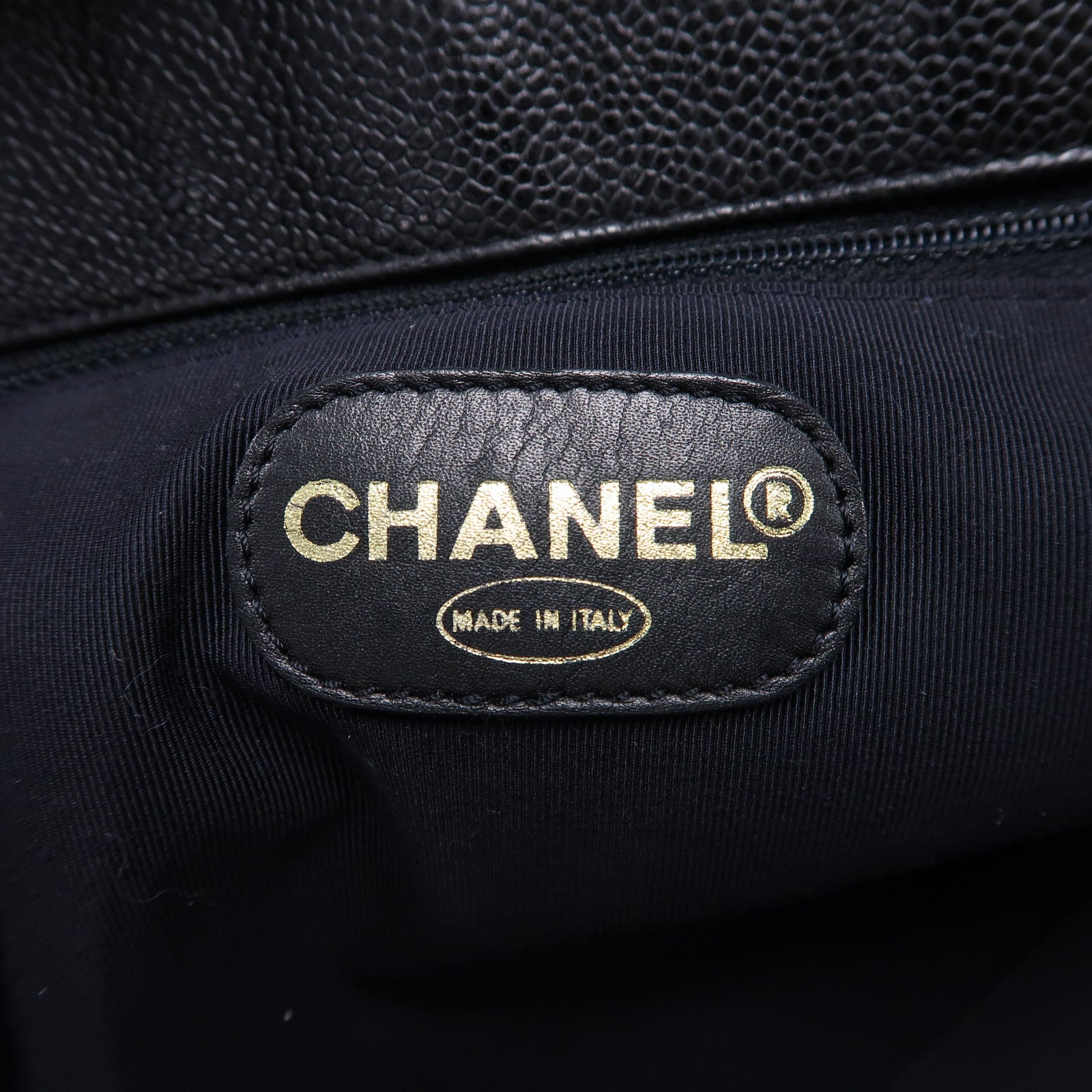 CHANEL 【激減優惠】Caviar皮革Shoulder Bag金扣肩背袋黑色