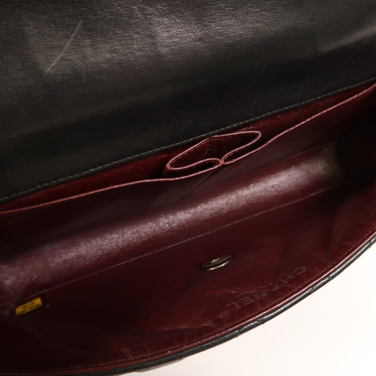 CHANEL 羊皮皮革Chain Shoulder銀扣鏈帶肩背袋