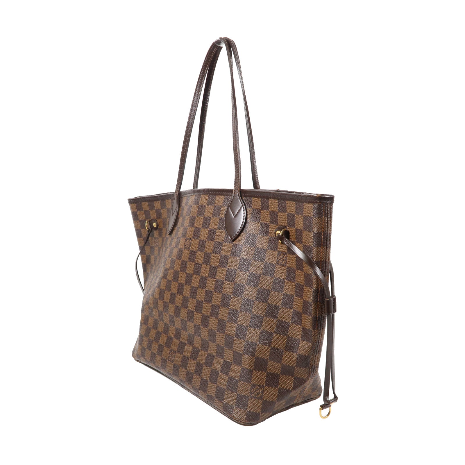 LOUIS VUITTON 【激減優惠】Damier Ebene Neverfull MM金扣手挽袋啡色
