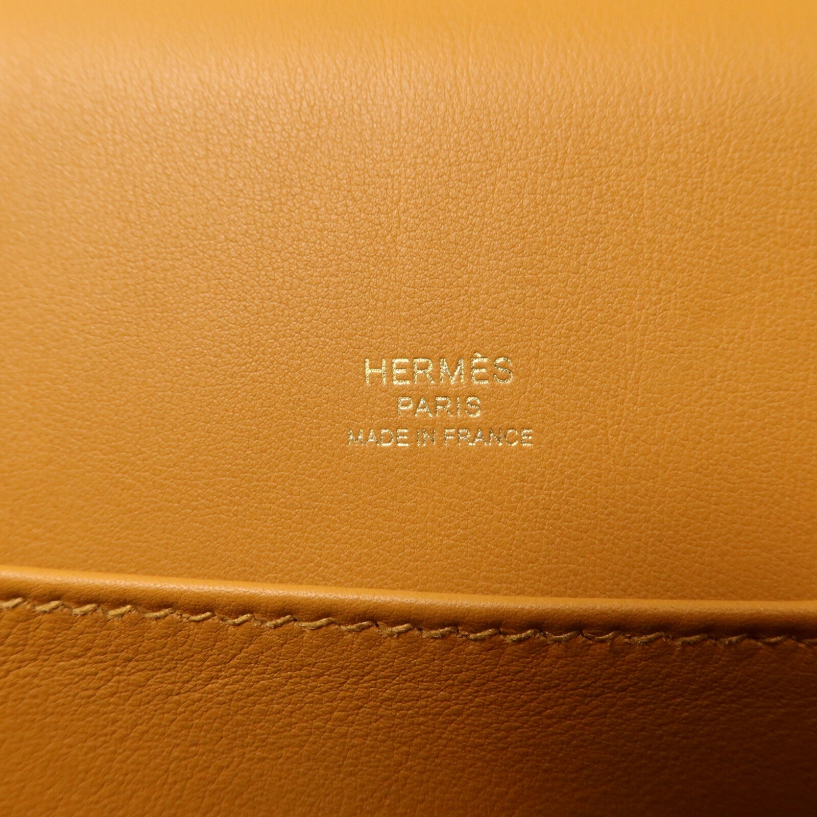 HERMES Chevre皮革Geta肩背袋Caramel