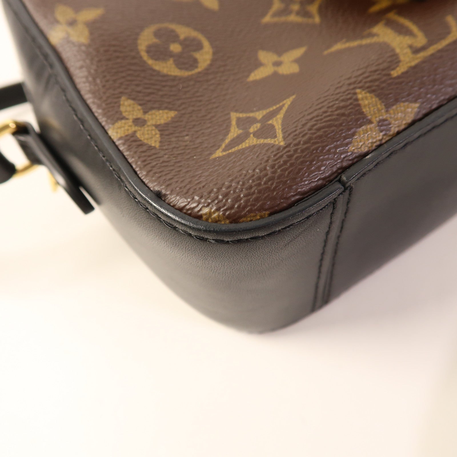 LOUIS VUITTON LV GHW Saintonge Shoulder Bag M43555 Monogram Brown/Black