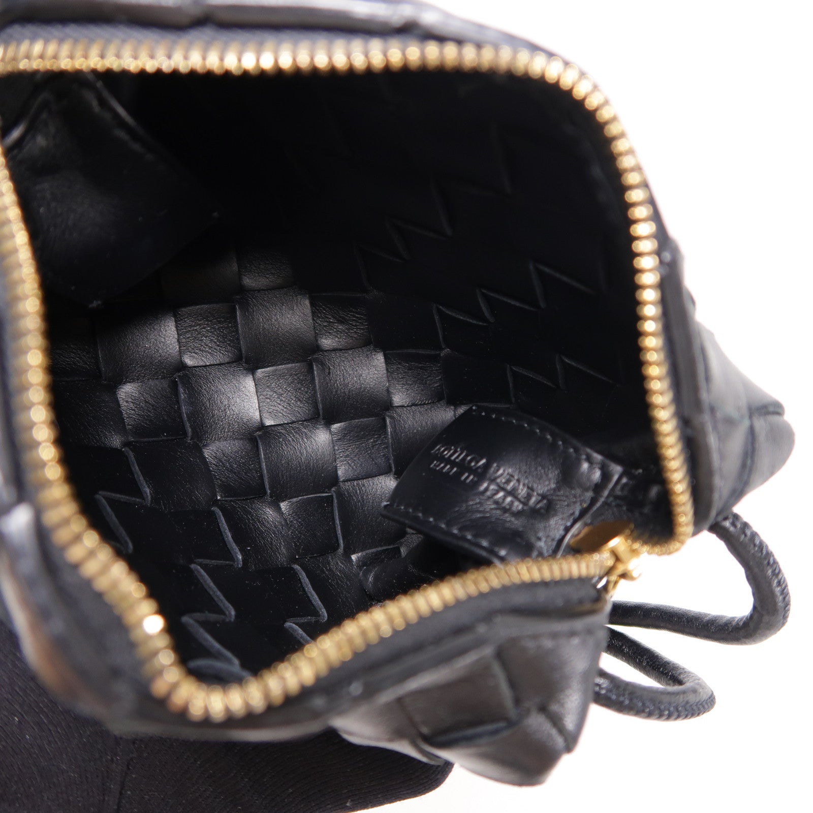 BOTTEGA VENETA 【激減優惠】羊皮皮革Shoulder Bag金扣肩背袋黑色