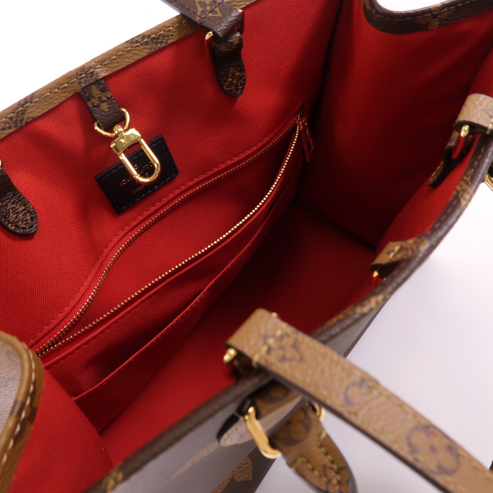 LOUIS VUITTON Monogram Giant On The Go MM金扣手挽肩背兩用袋