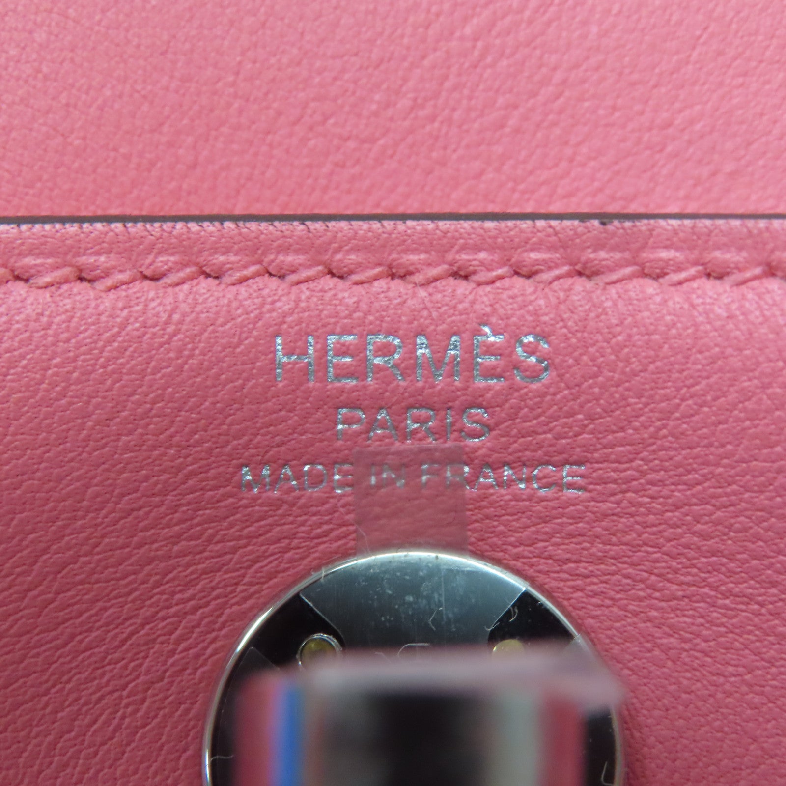 HERMES 【激減優惠】Swift皮革Mini Lindy銀扣手挽肩背兩用袋杜鵑粉色