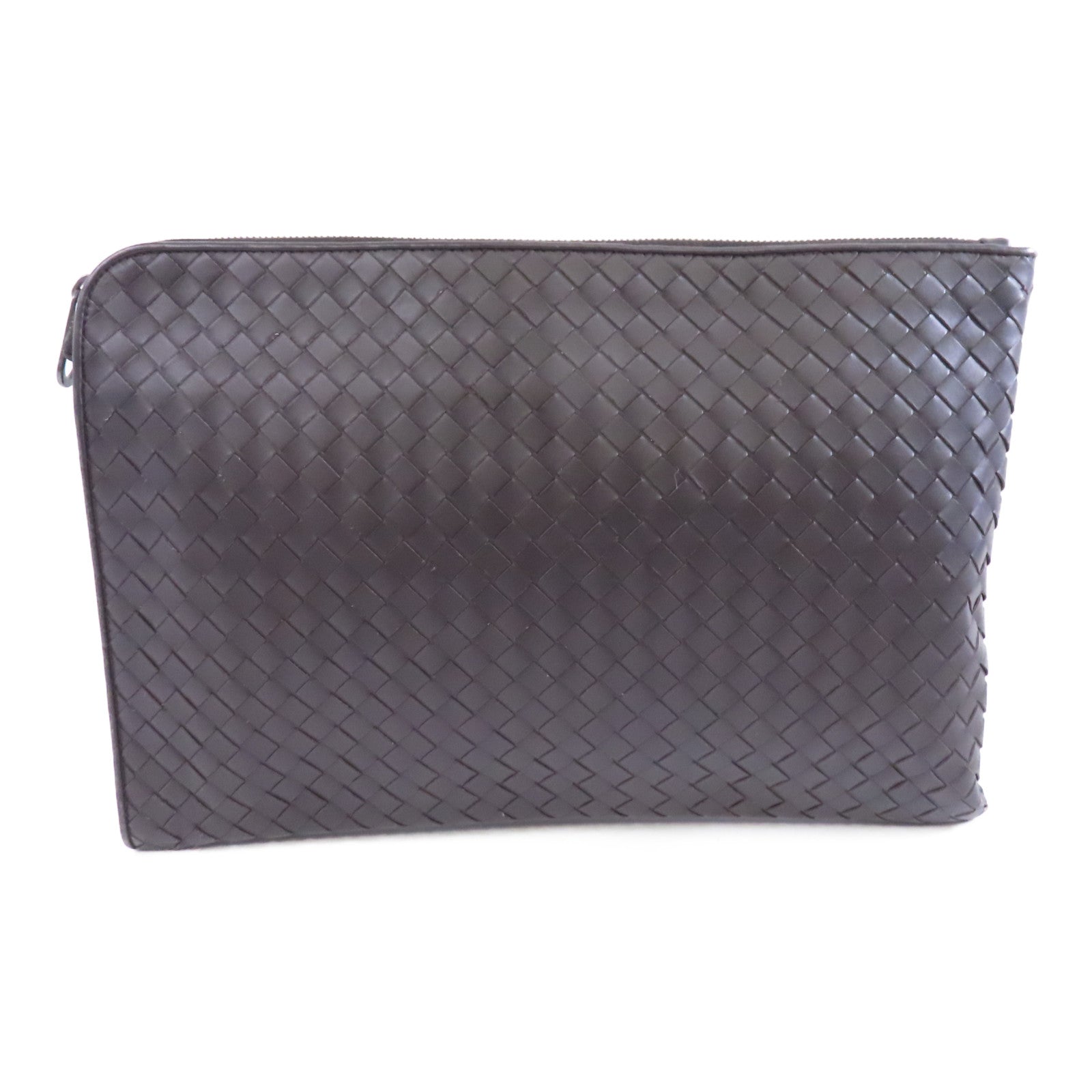 BOTTEGA VENETA 【激減優惠】織紋皮革Clutch Bag手拿包啡色
