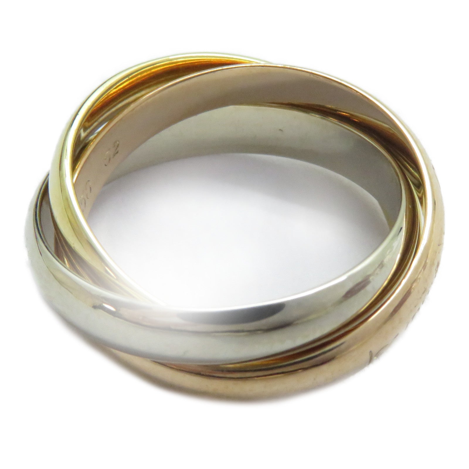 CARTIER 【激減優惠】18K黃金/白金/玫瑰金Trinity戒指Cartier#52/US#6