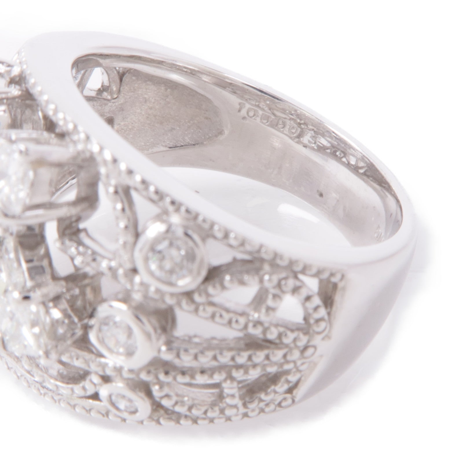 JEWELRY Diamond Ring 18K White Gold US#6