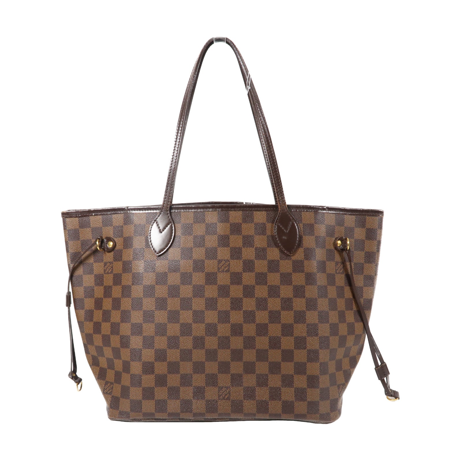 LOUIS VUITTON 【激減優惠】Damier Ebene Neverfull MM金扣手挽袋啡色