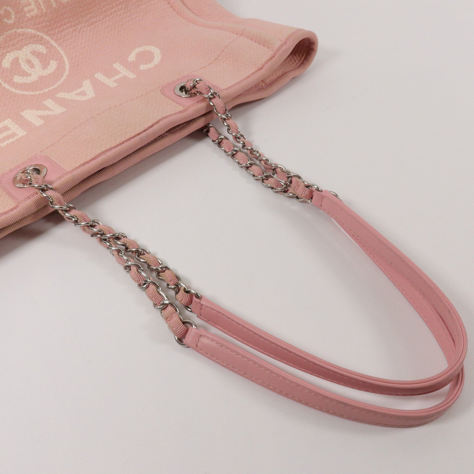 CHANEL 帆布Deauville Tote Small手挽袋