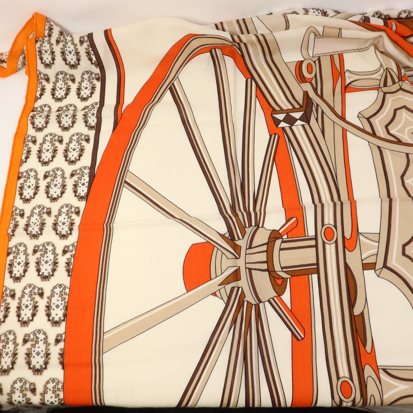 HERMES 羊絨/絲質Scarf 140X140絲巾