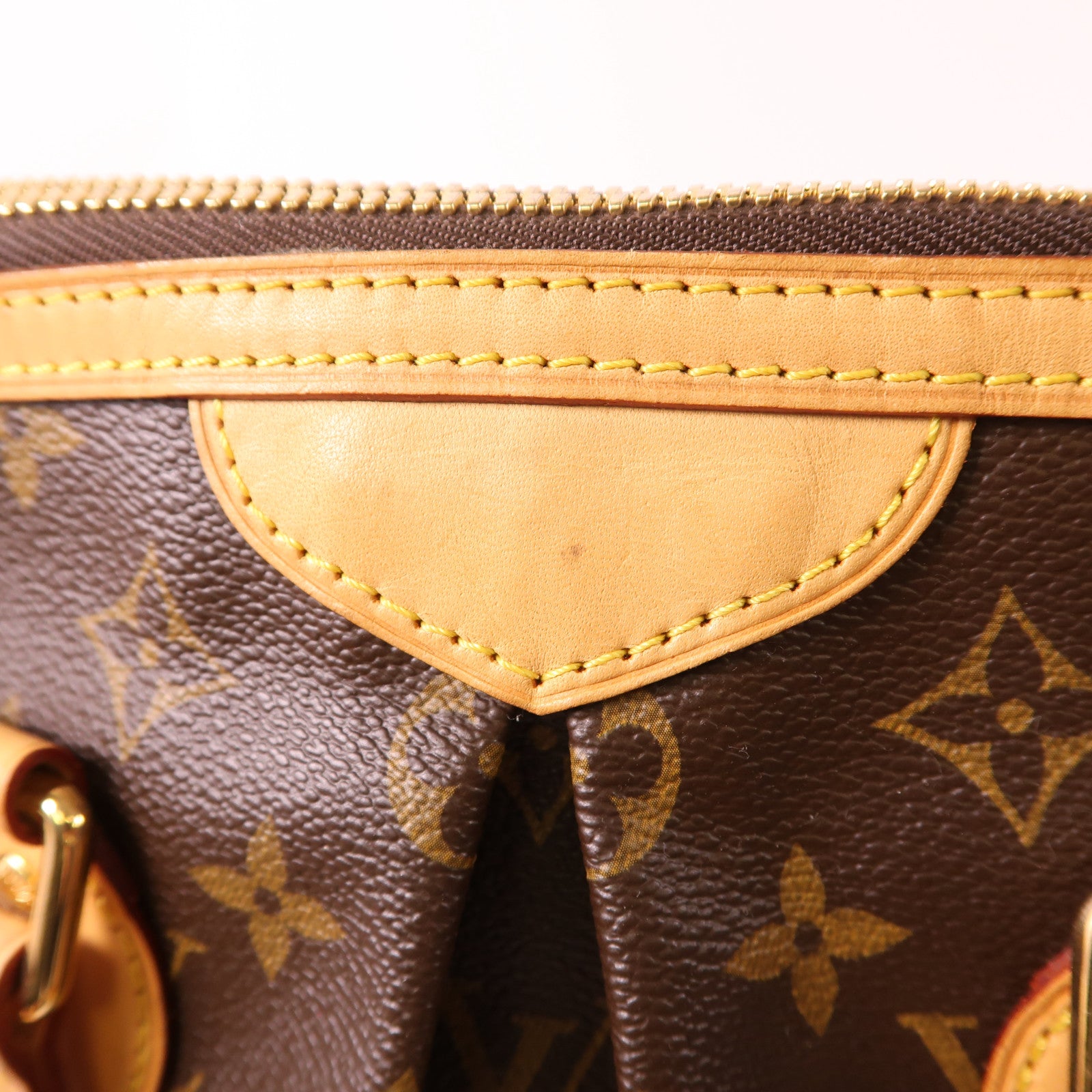 LOUIS VUITTON Monogram Palermo PM金扣手挽肩背兩用袋棕色