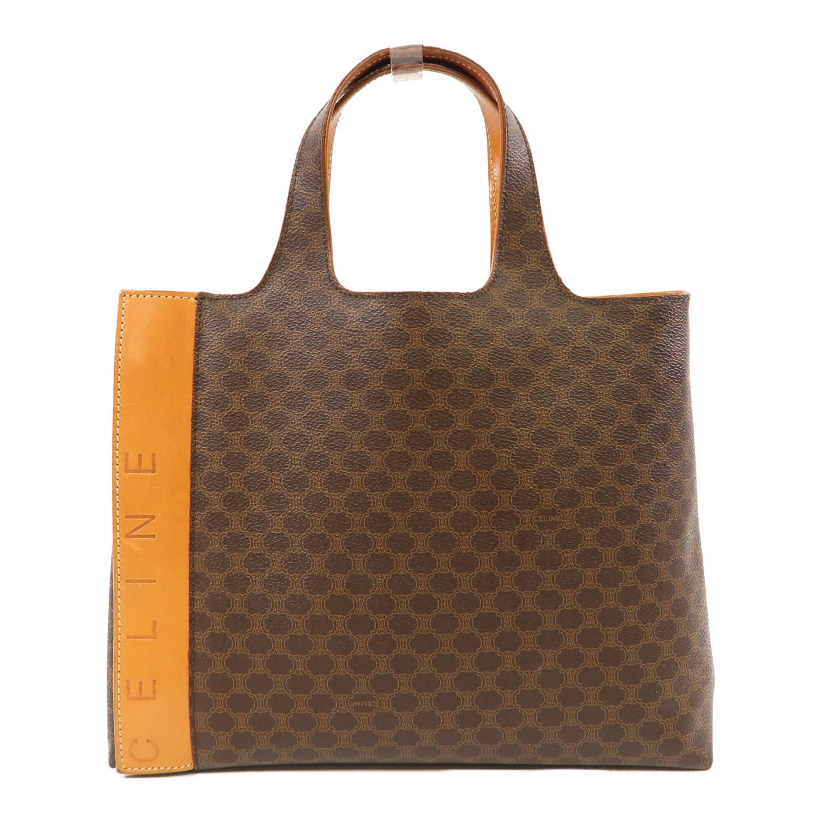 CELINE 塗層帆布Hand Bag金扣手挽袋啡色
