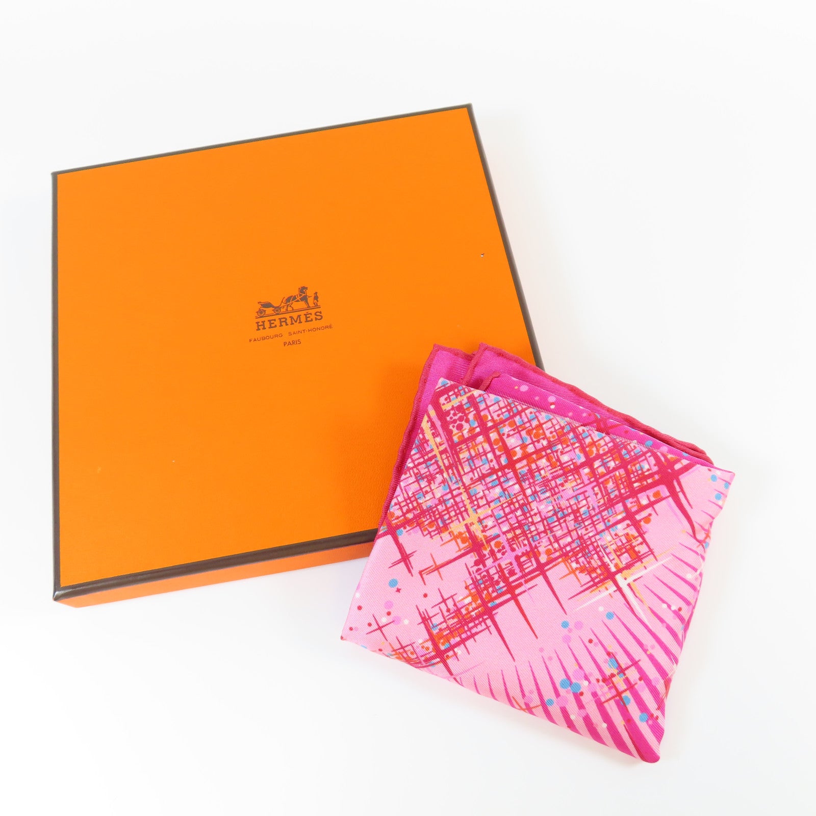 HERMES 【激減優惠】絲質Petit Scarf絲巾桃紅色
