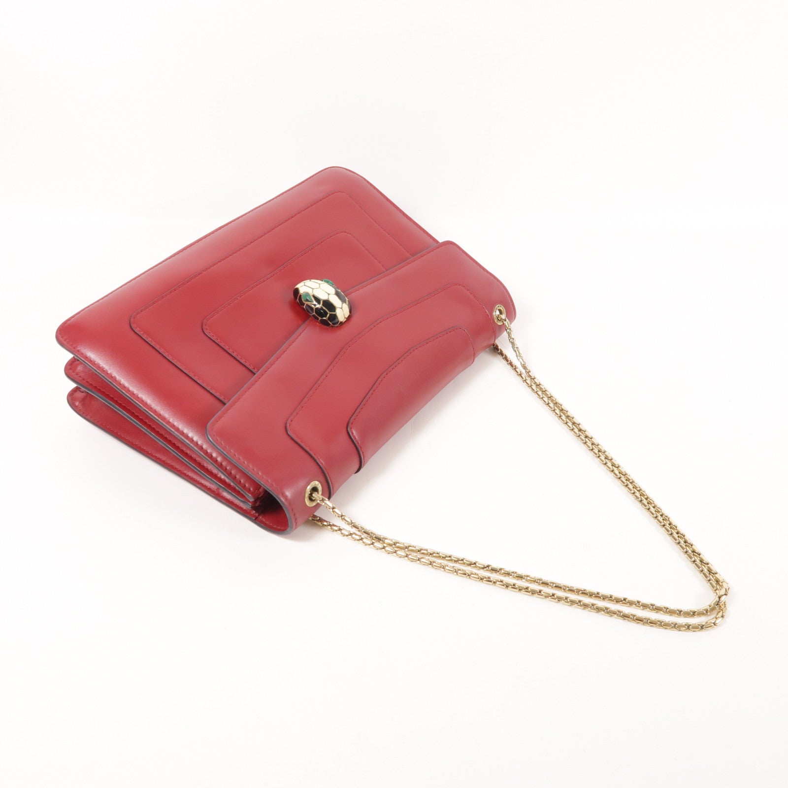 BVLGARI 牛皮皮革Serpenti Forever金扣鏈帶肩背袋