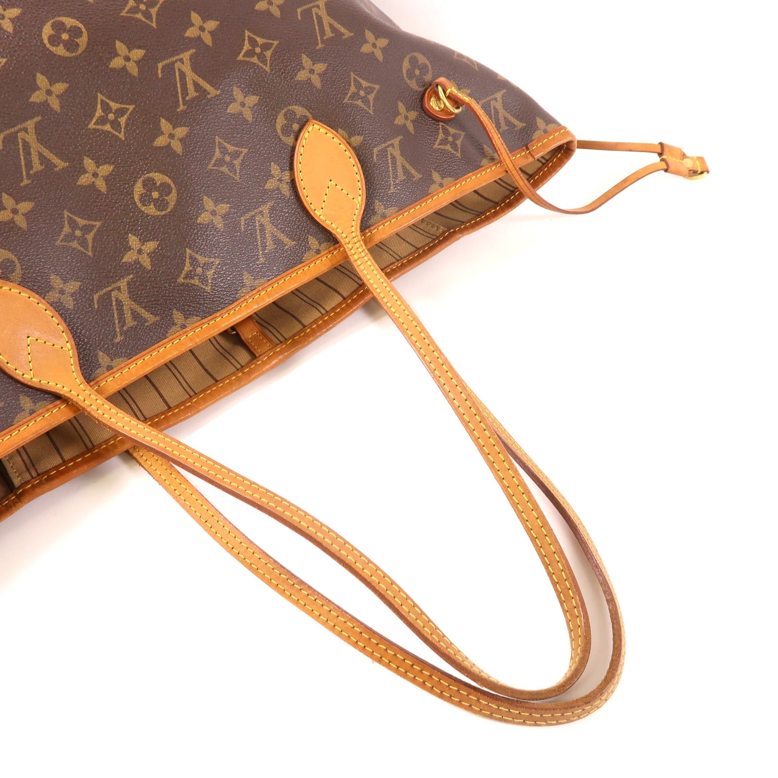 LOUIS VUITTON Monogram Neverfull MM金扣手挽袋