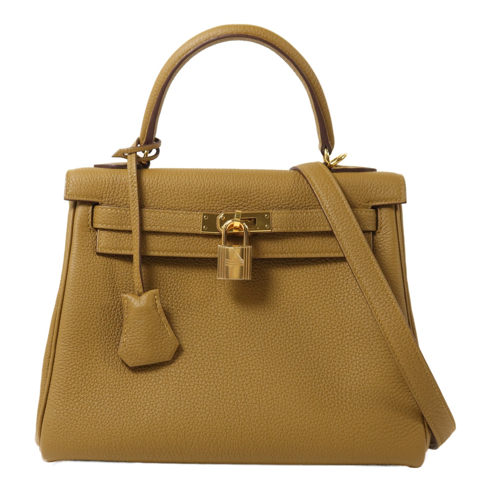 HERMES Togo皮革Kelly 25手挽肩背兩用袋Bronze Dore