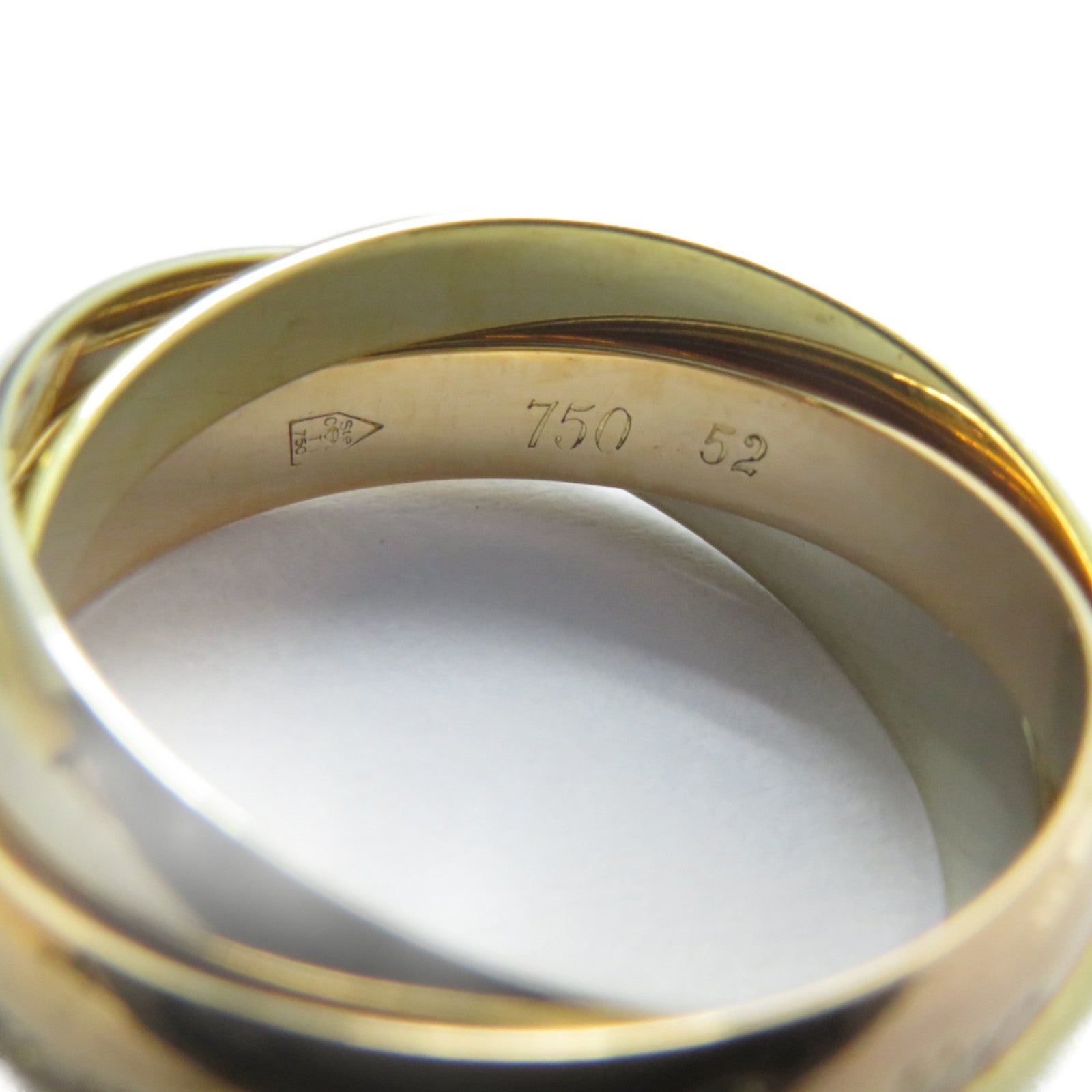 CARTIER 【激減優惠】18K黃金/白金/玫瑰金Trinity戒指Cartier#52/US#6