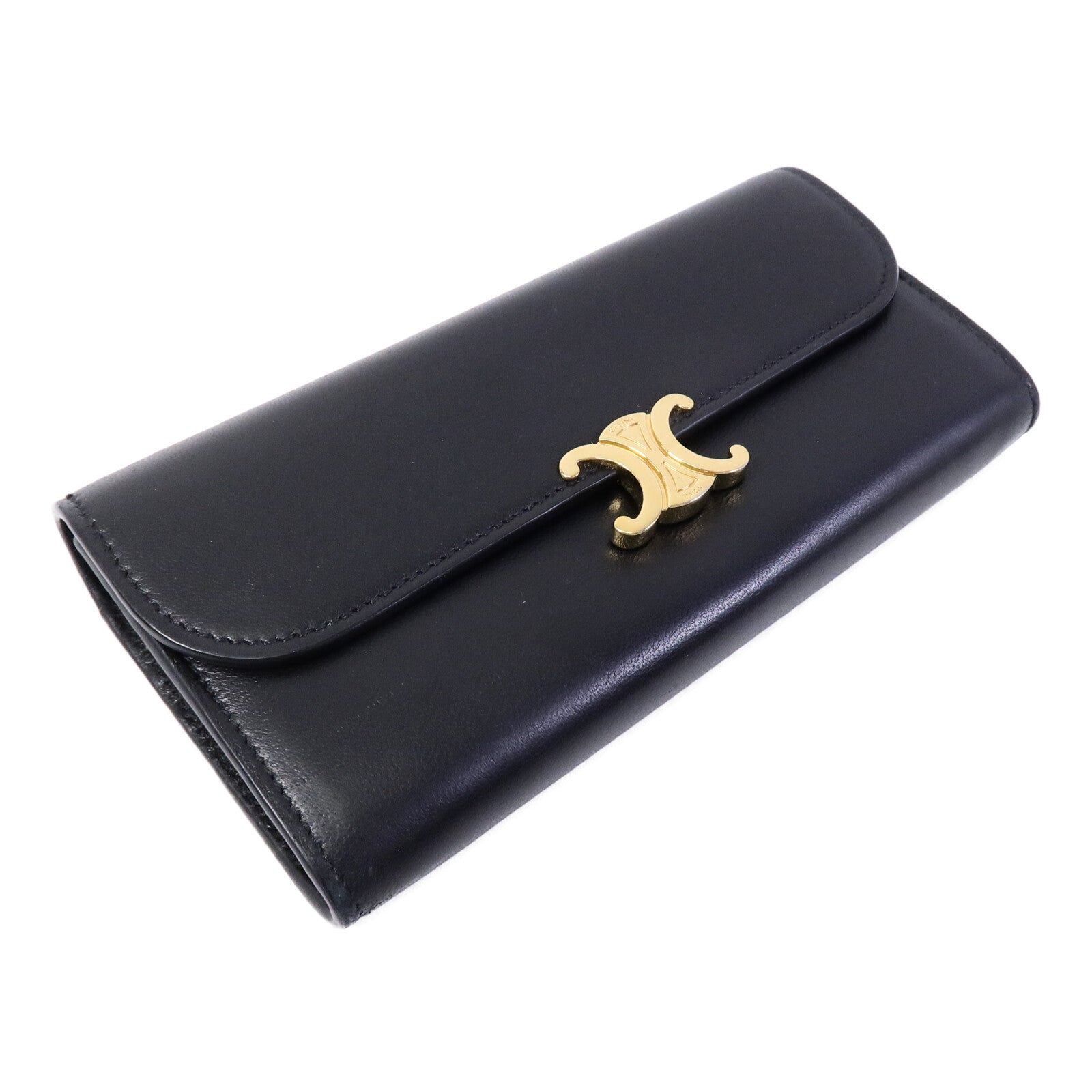 CELINE 牛皮皮革Triomphe Long Wallet長錢包