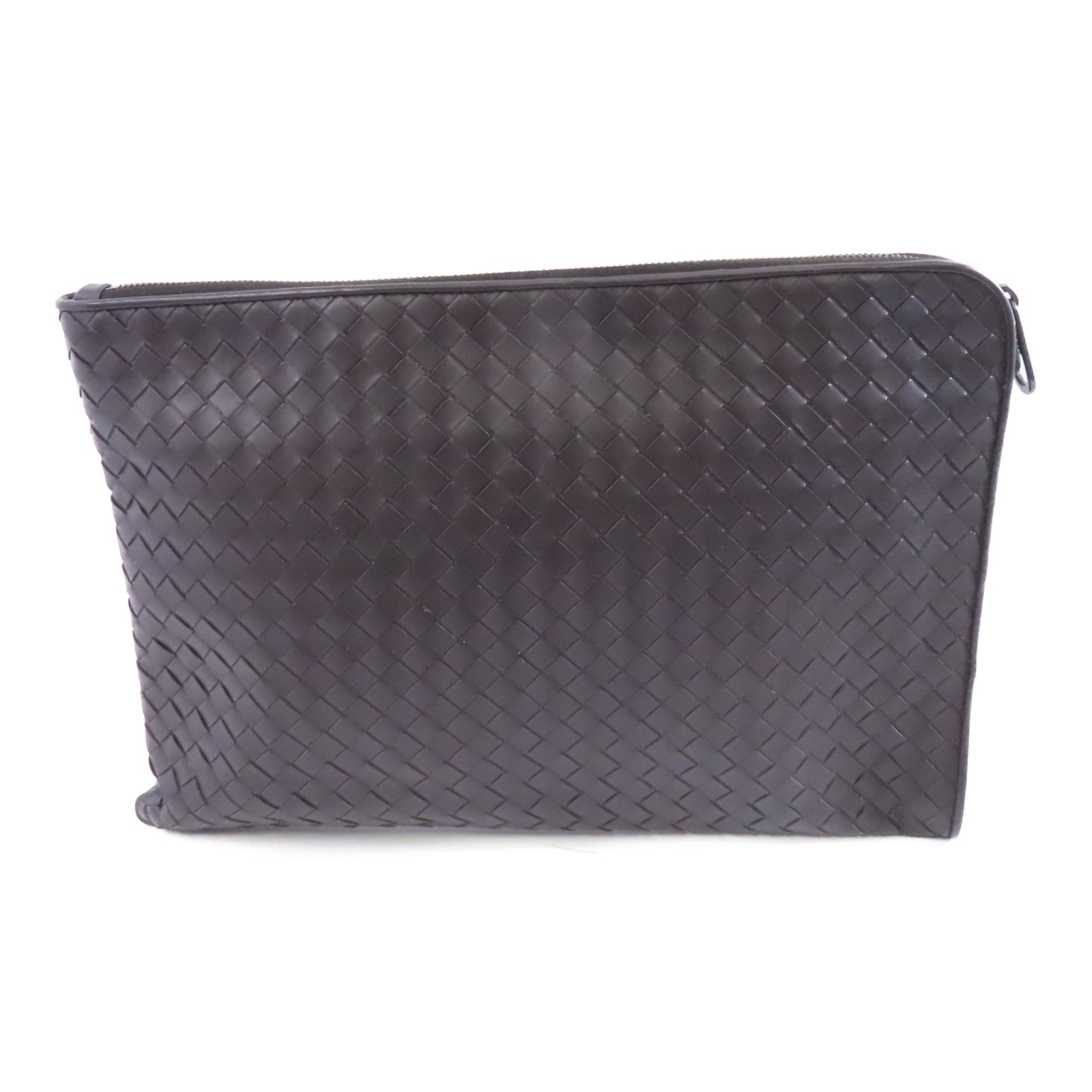 BOTTEGA VENETA 【激減優惠】織紋皮革Clutch Bag手拿包啡色