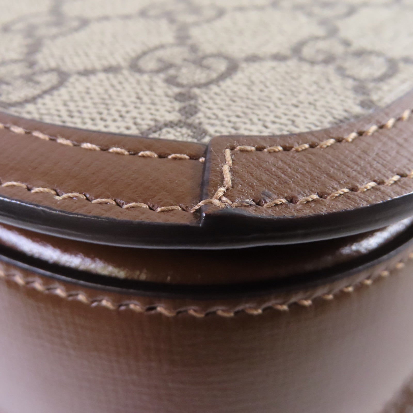GUCCI 塗層帆布Horsebit 1955 Shoulder Bag金扣肩背袋啡色