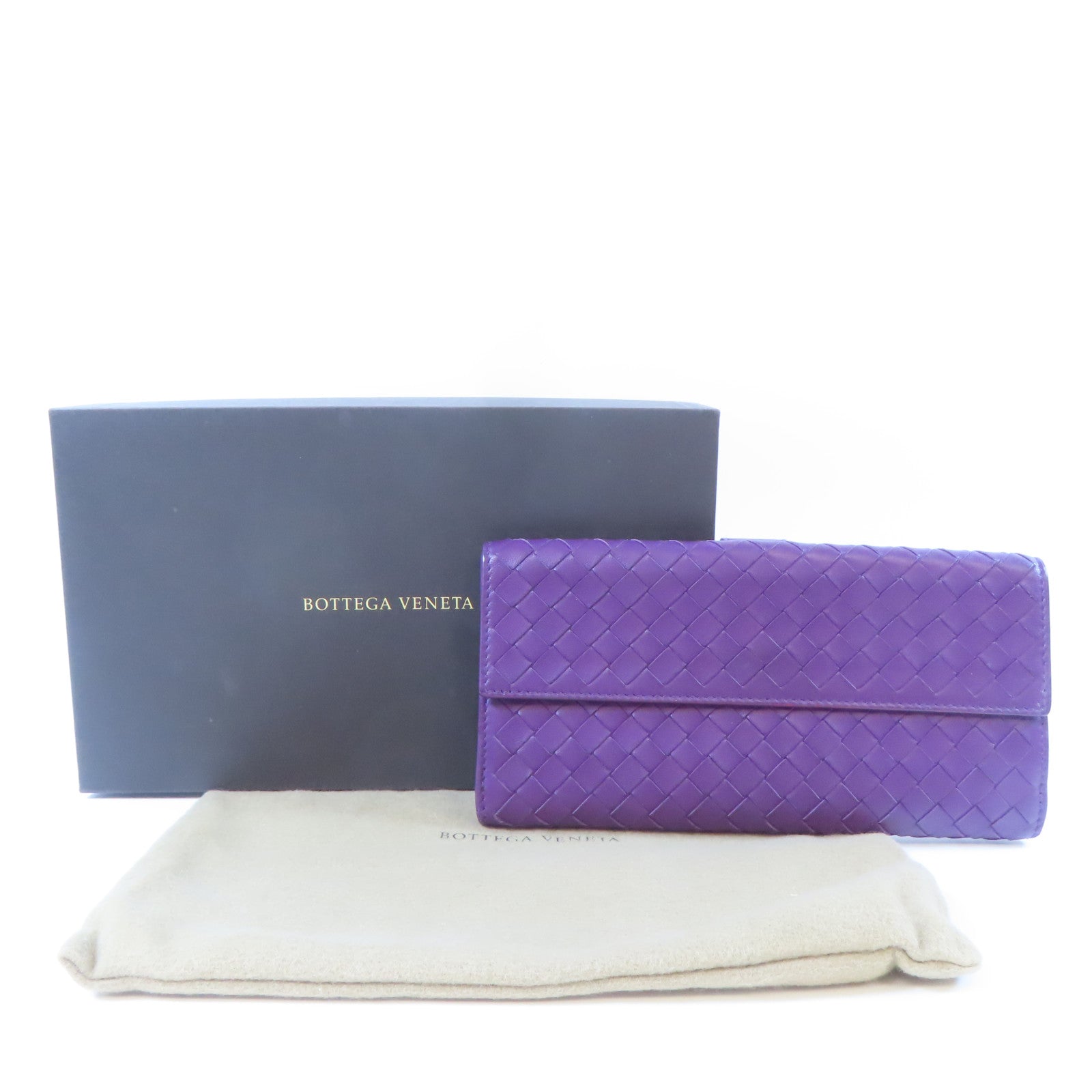BOTTEGA VENETA 牛皮皮革Long wallet長錢包紫色
