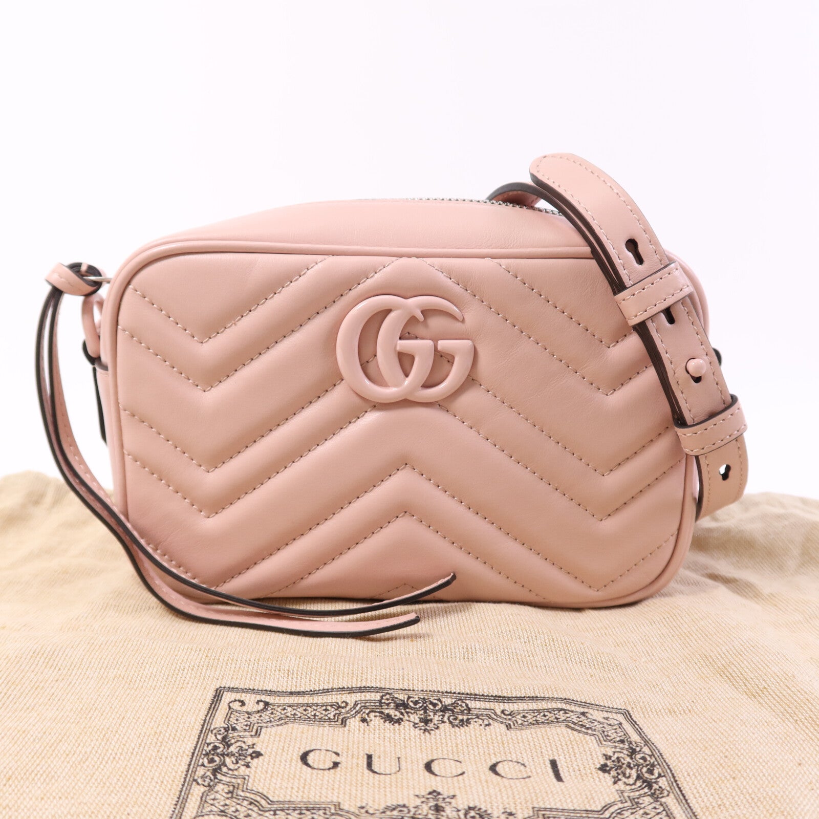 GUCCI 牛皮皮革Mini GG Marmont肩背袋