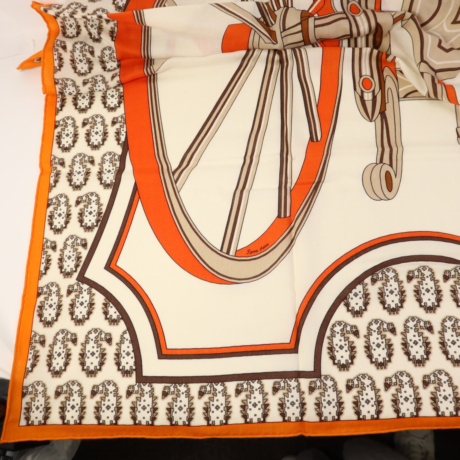 HERMES 羊絨/絲質Scarf 140X140絲巾