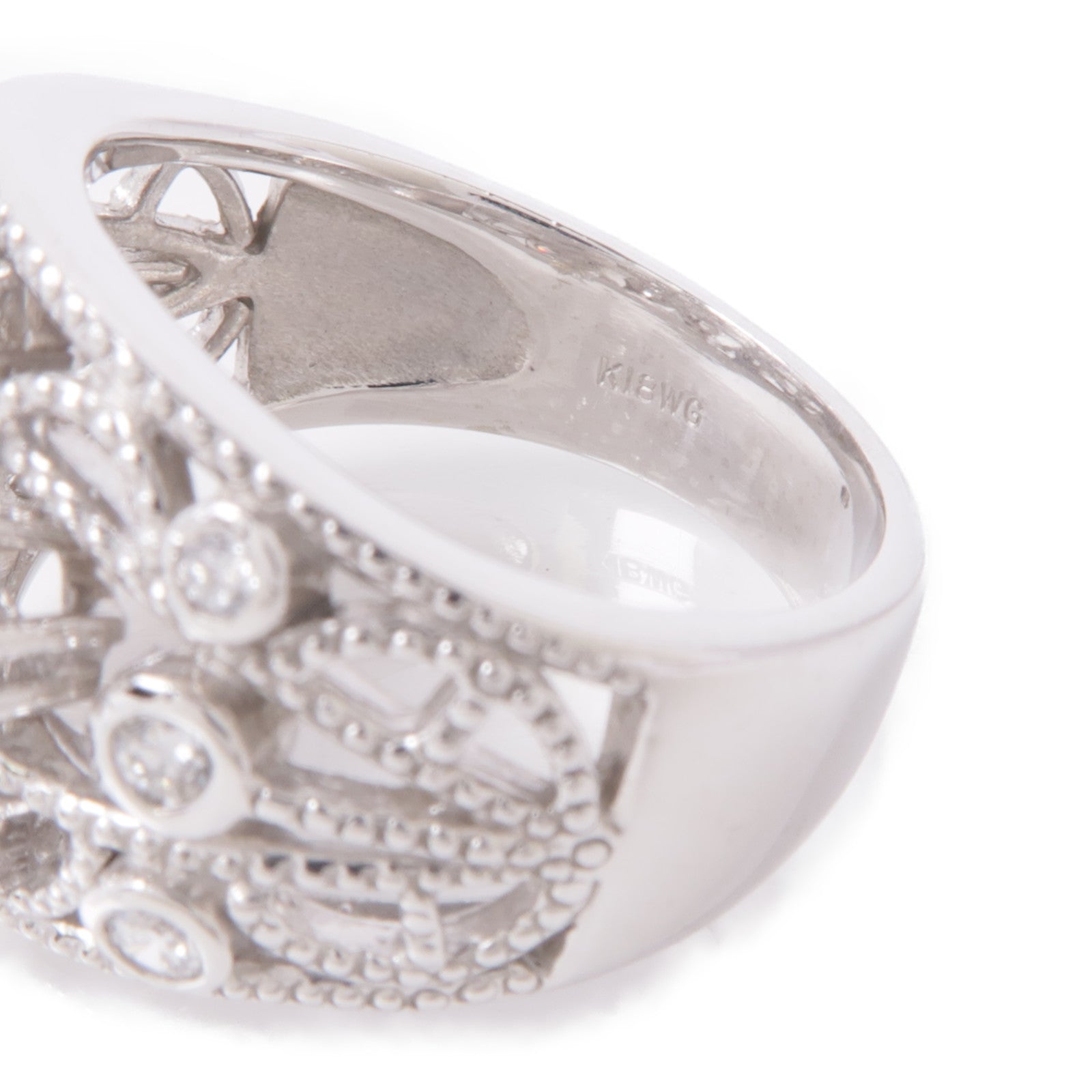 JEWELRY Diamond Ring 18K White Gold US#6
