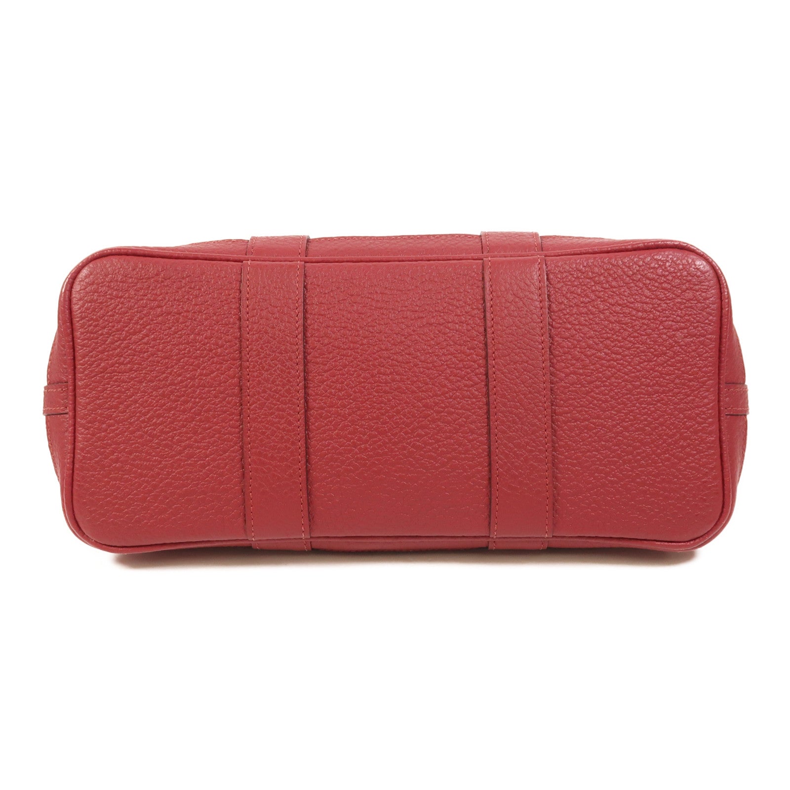 HERMES 帆布Garden Party TPM銀扣手挽袋Rouge Casaque