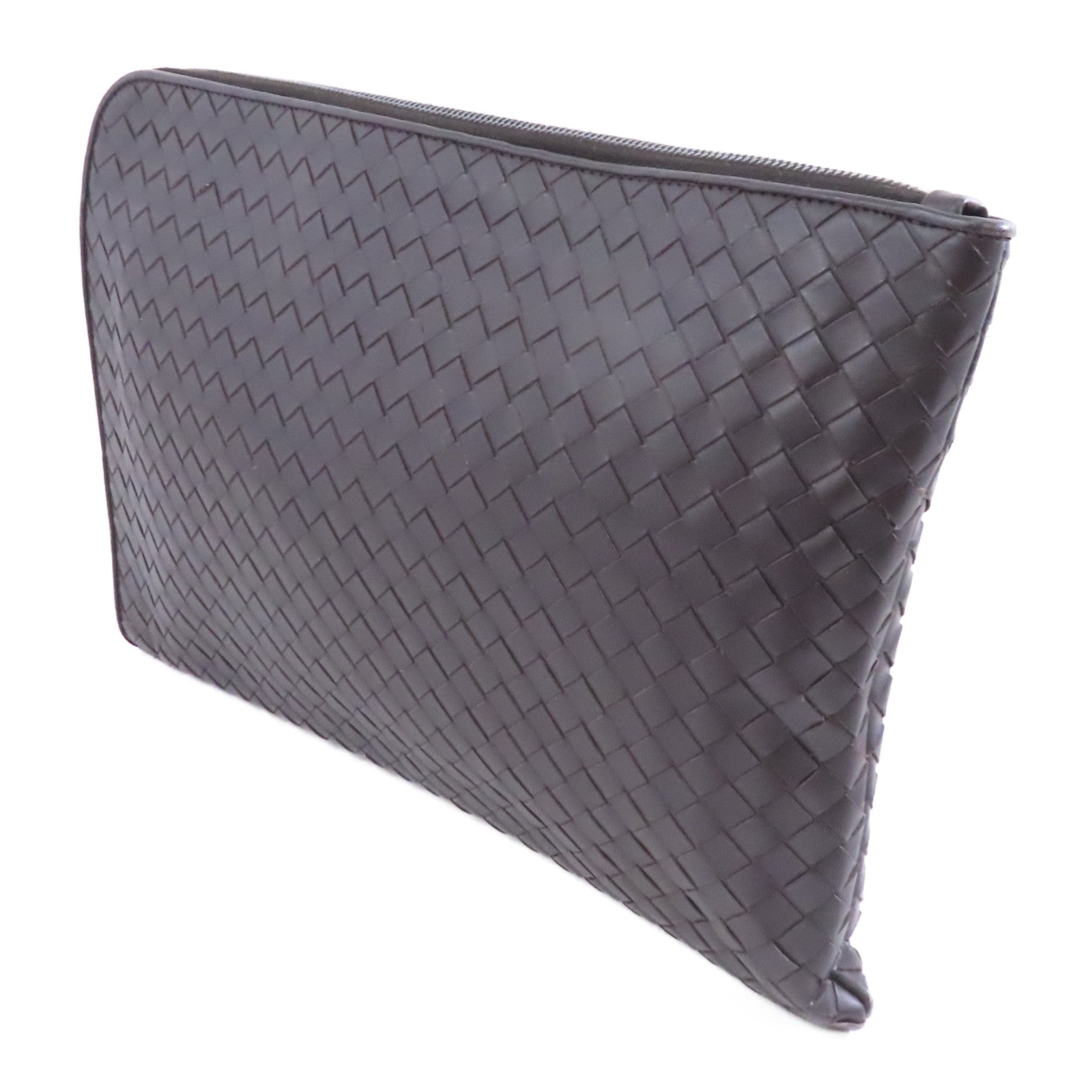 BOTTEGA VENETA 【激減優惠】織紋皮革Clutch Bag手拿包啡色