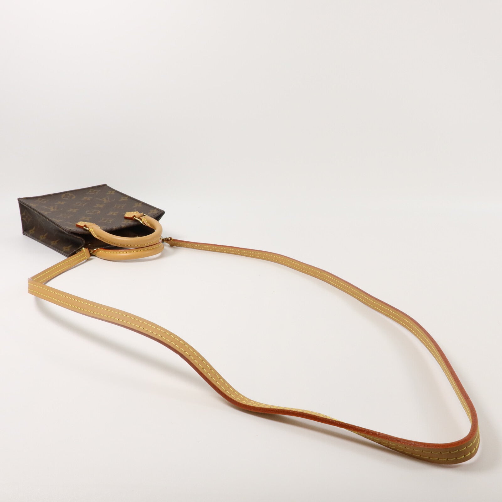 LOUIS VUITTON Monogram Petit Sac Plat手挽肩背兩用袋