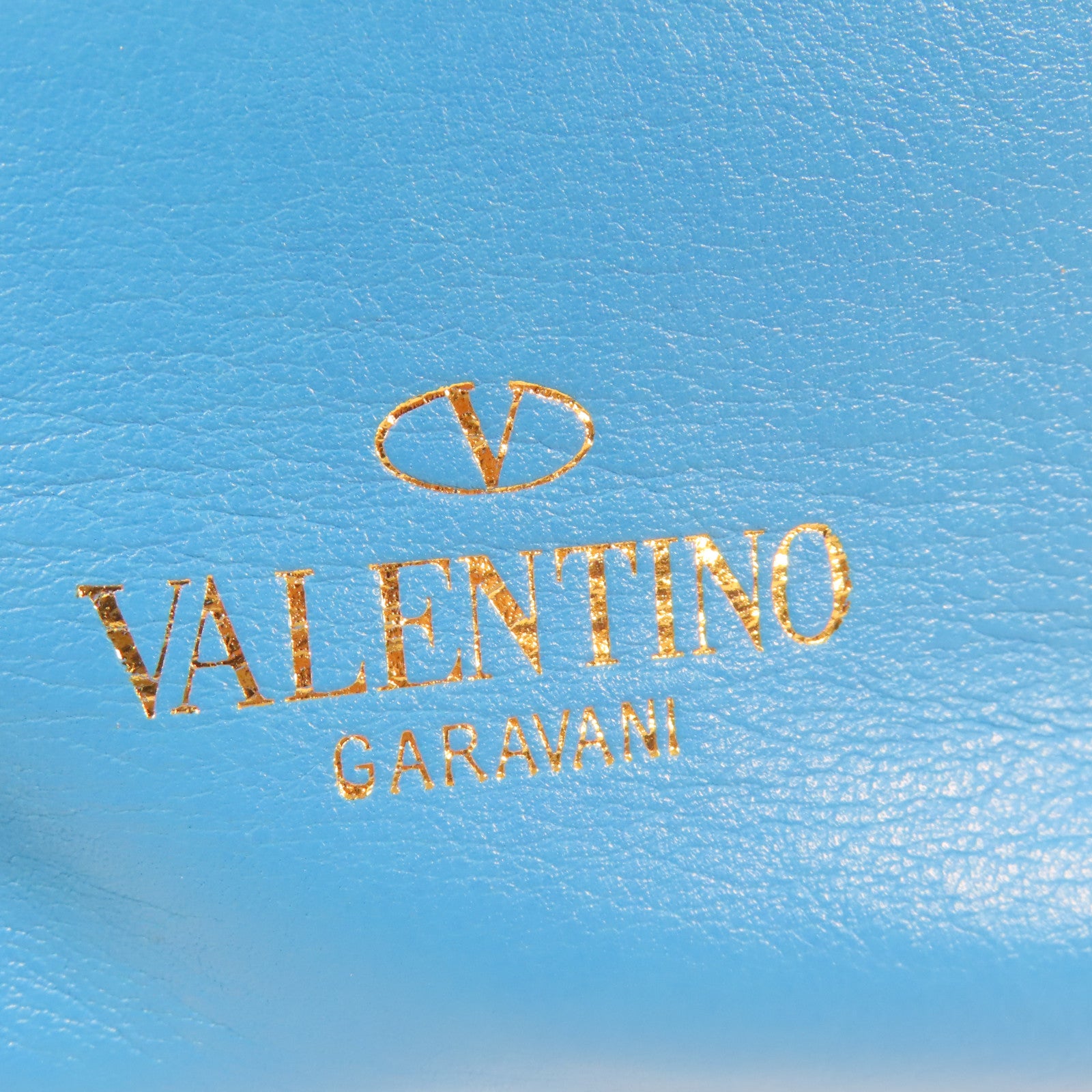 Valentino 【激減優惠】牛皮皮革Shoulder Bag金扣手挽肩背兩用袋藍色