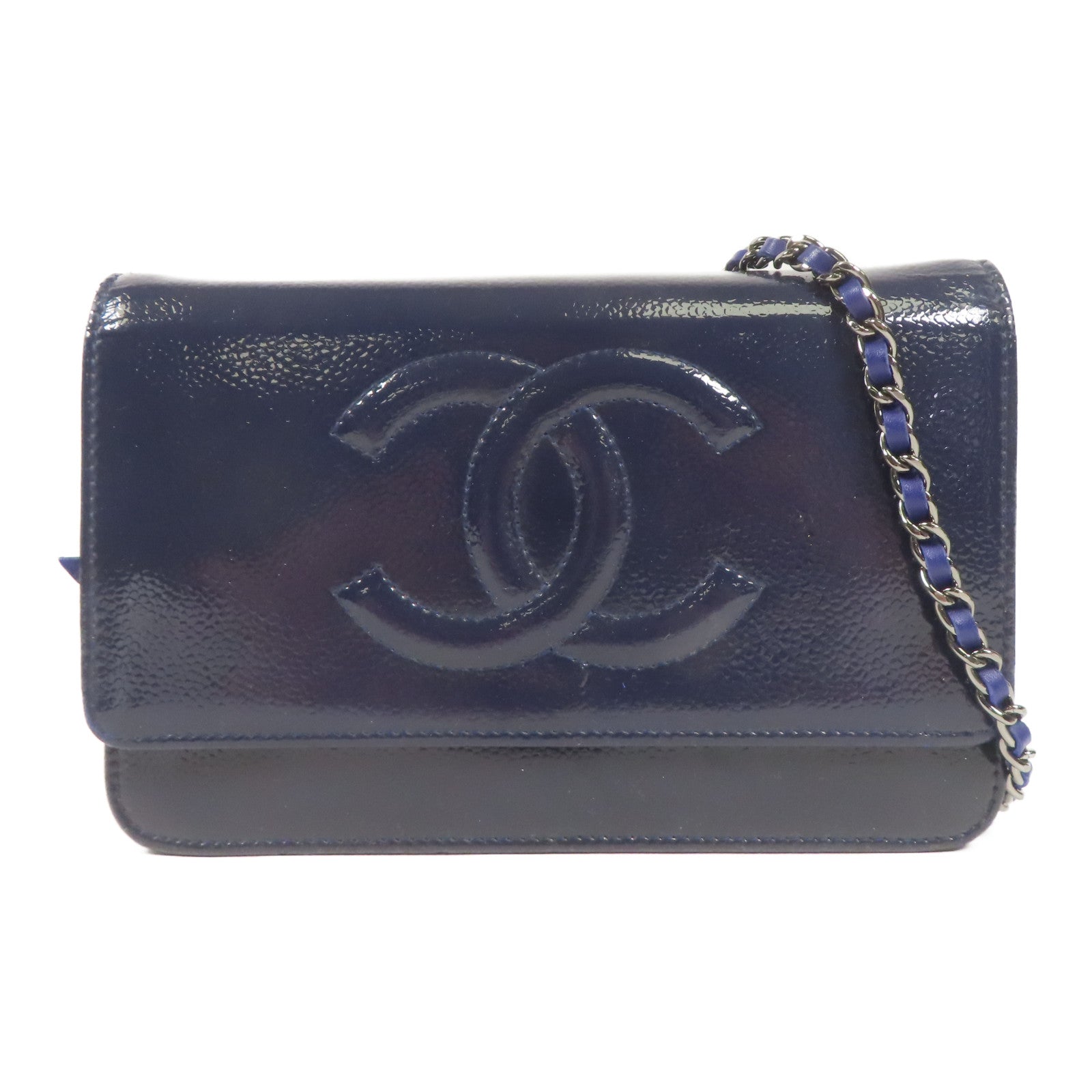 CHANEL 皮革WOC Wallet On Chain銀扣鏈帶肩背袋