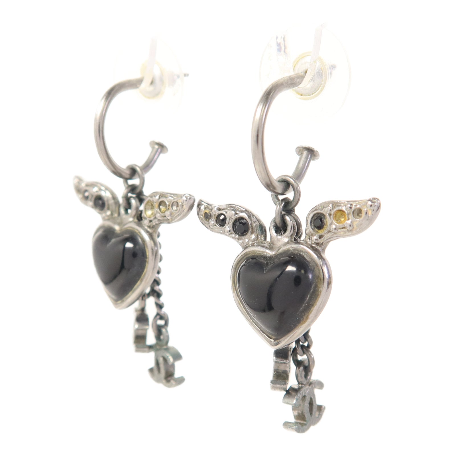 CHANEL 金屬/水晶Pierced Earrings耳環