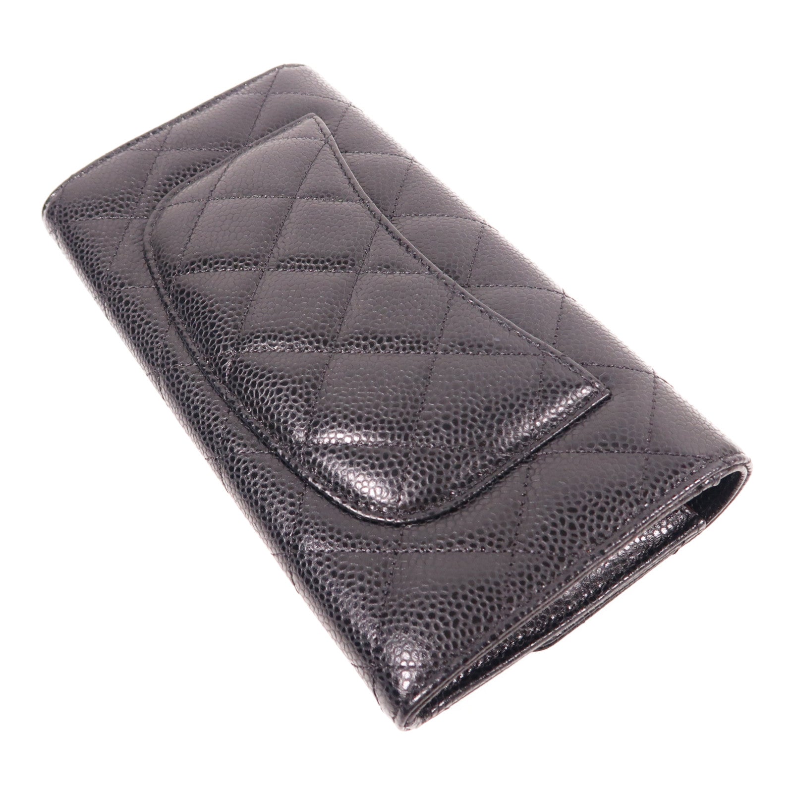 CHANEL 牛皮皮革Long Wallet銀扣長錢包