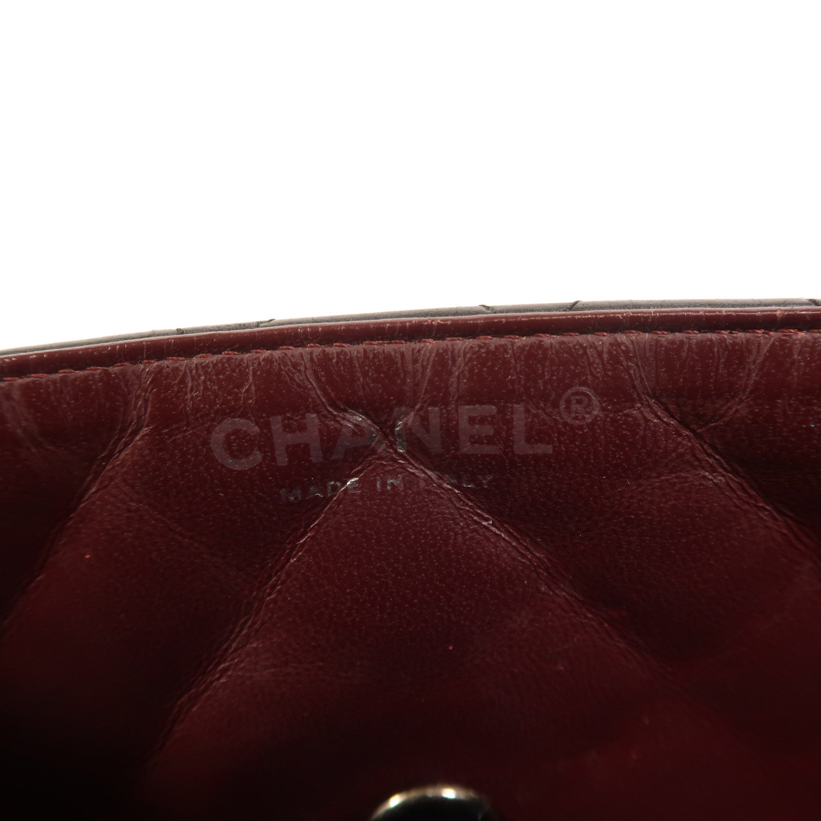 CHANEL 羊皮皮革Chain Shoulder銀扣鏈帶肩背袋