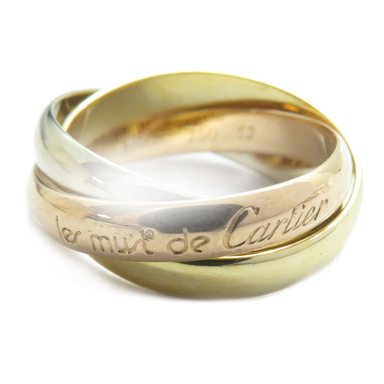 CARTIER 【激減優惠】18K黃金/白金/玫瑰金Trinity戒指Cartier#52/US#6