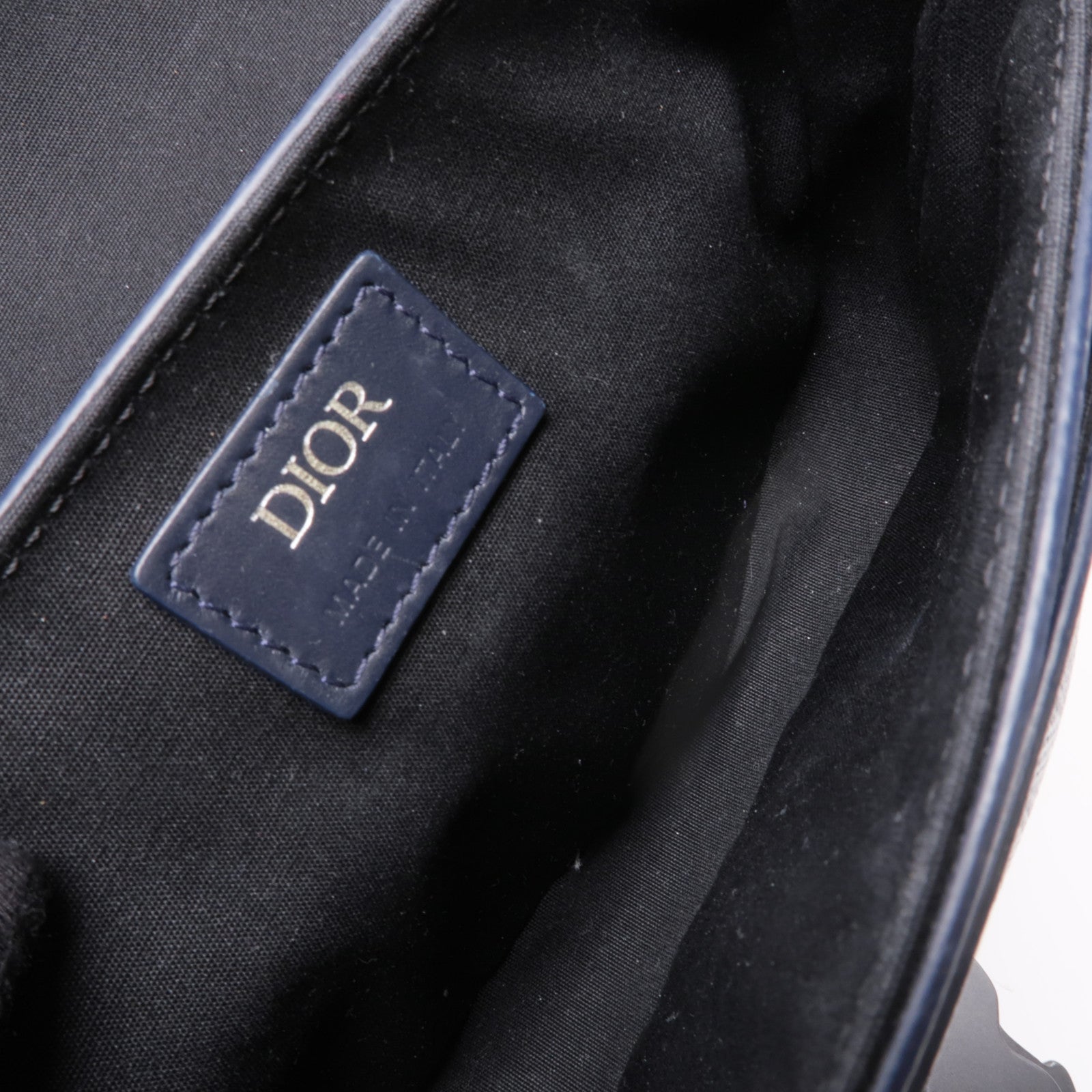 Dior 塗層帆布Dior Hit The Road銀扣肩背袋藍色