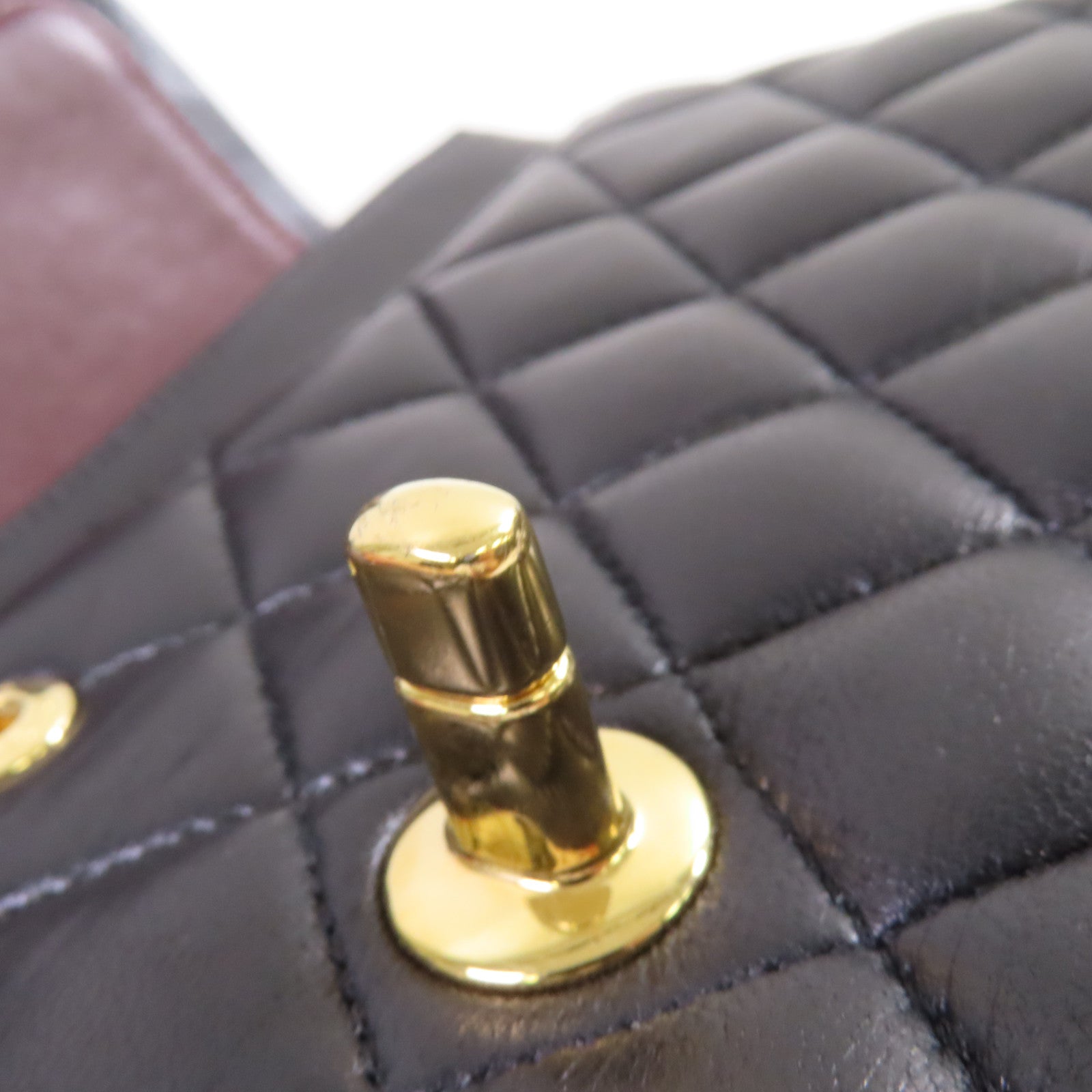 CHANEL 菱格羊皮皮革Classic 25 Chain Shoulder Bag金扣鏈帶肩背袋黑色