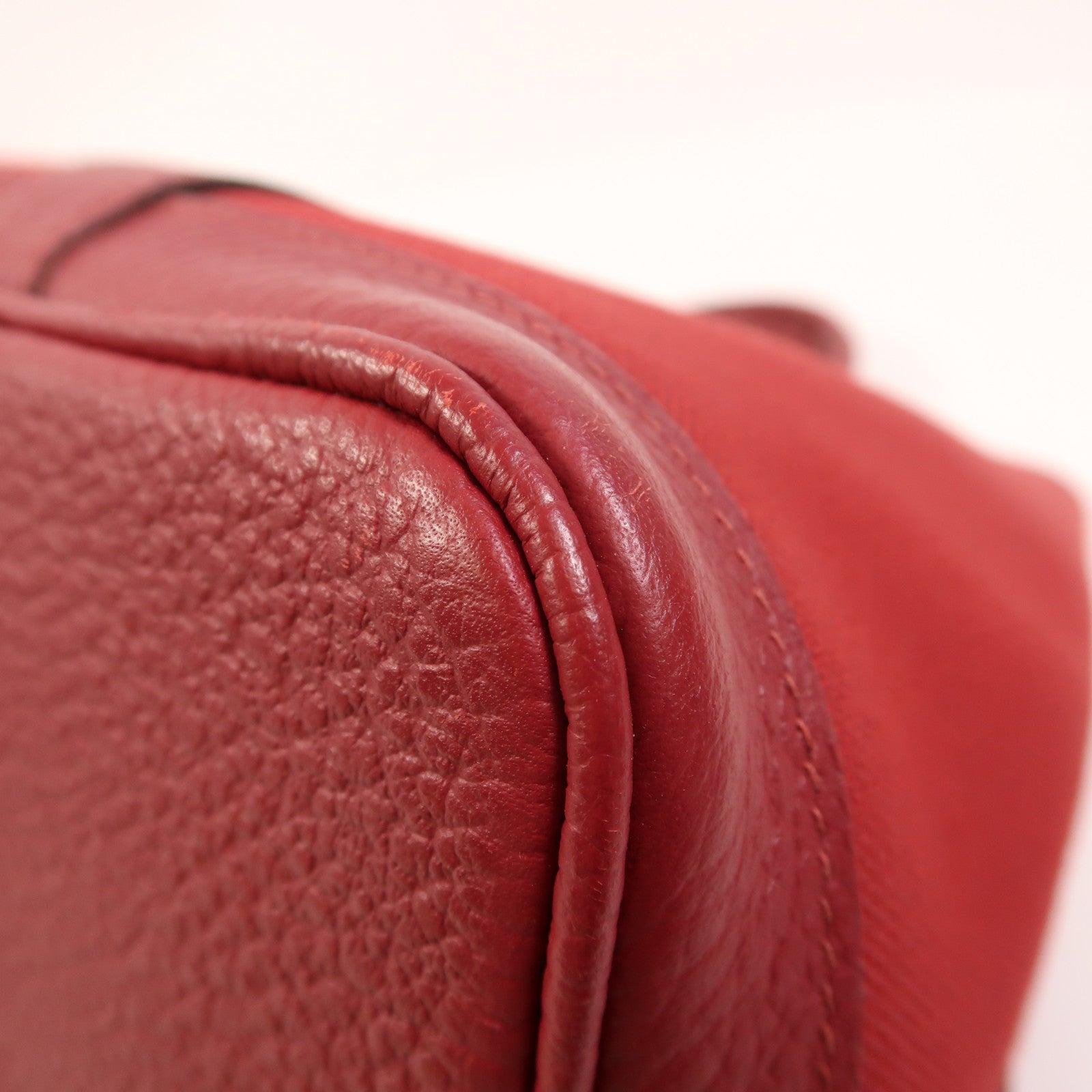 HERMES 帆布Garden Party TPM銀扣手挽袋Rouge Casaque