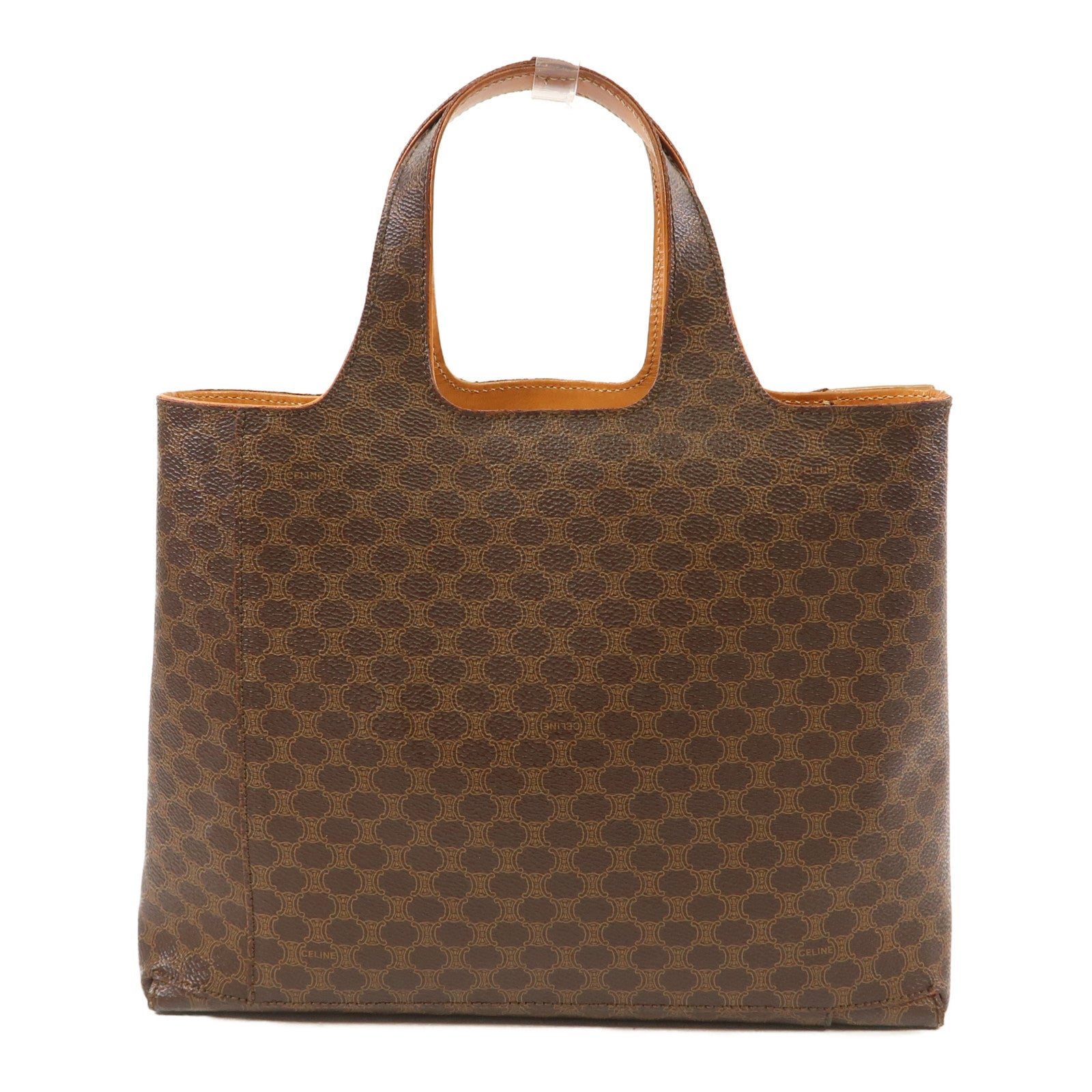 CELINE 塗層帆布Hand Bag金扣手挽袋啡色