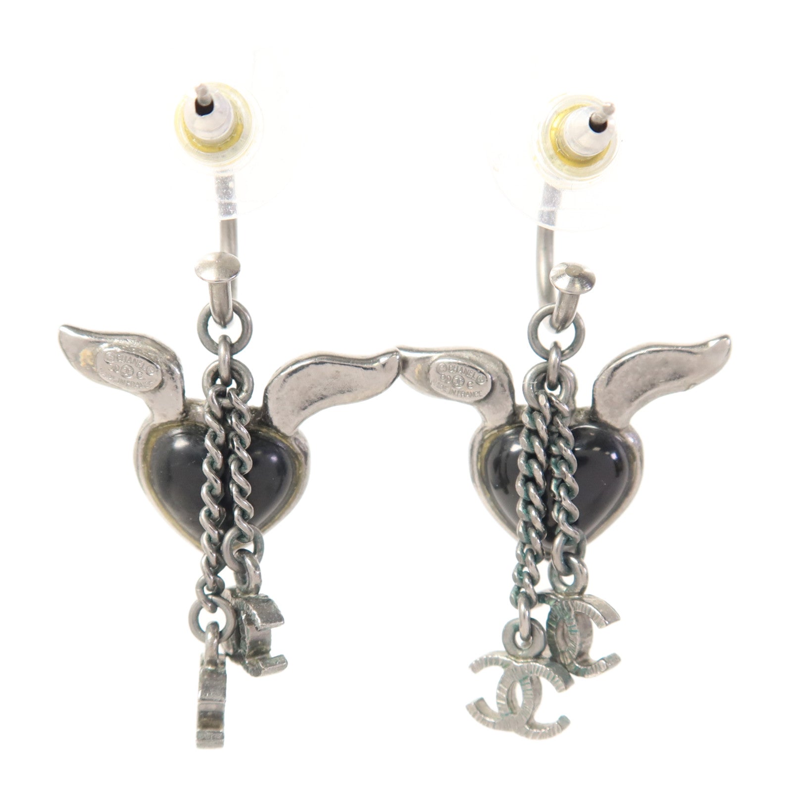 CHANEL 金屬/水晶Pierced Earrings耳環