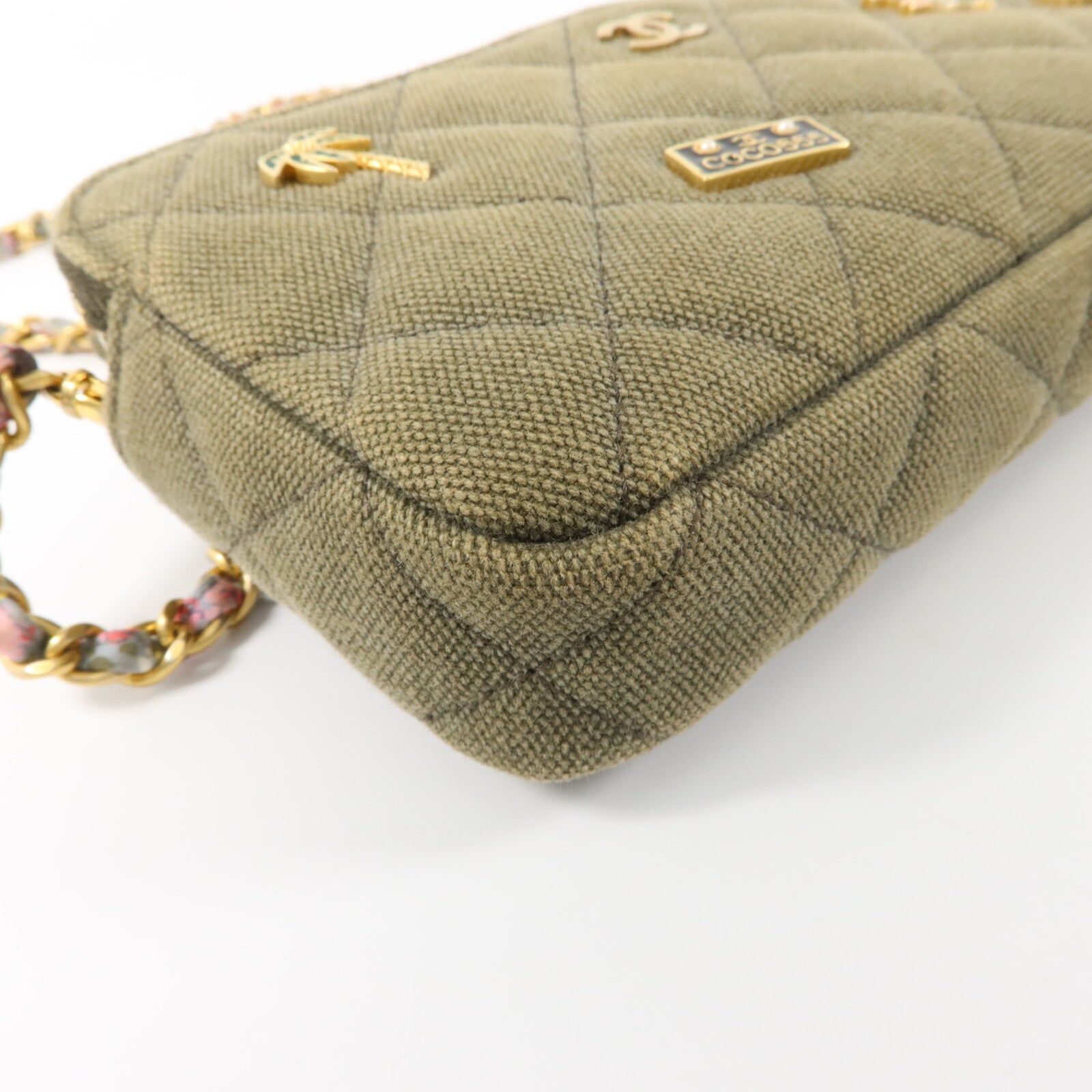 CHANEL 帆布Chain Shoulder鏈帶肩背袋