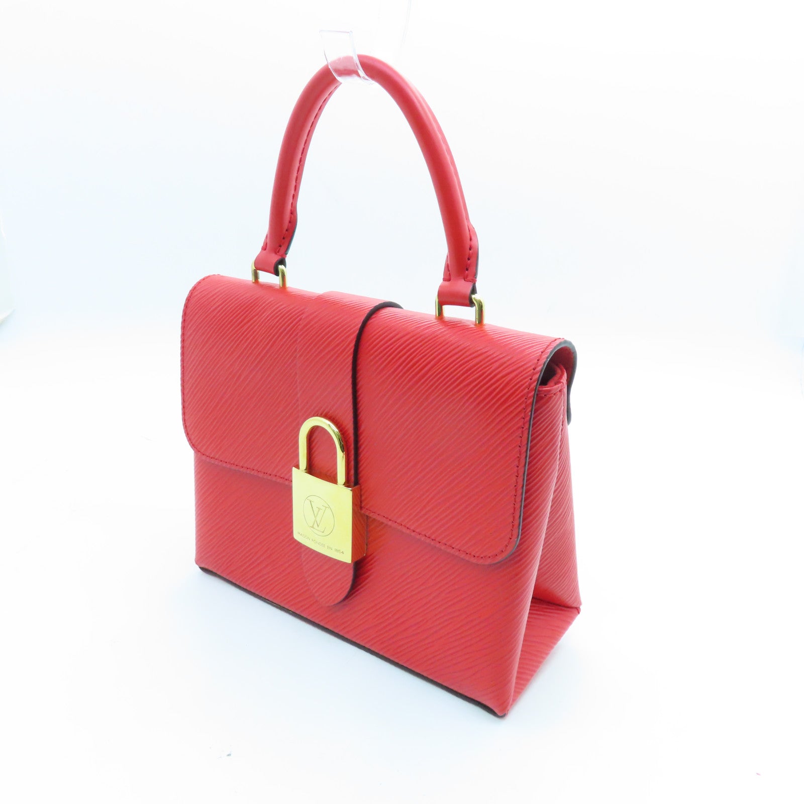 LOUIS VUITTON Epi Locky BB gold buckle shoulder shoulder bag red